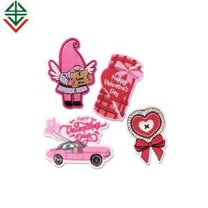 Valentine các bản vá lỗi sắt trên trái tim màu hồng các bản vá lỗi thêu đính Ngày Valentine may trên phong cách đáng yêu - Product Image 2