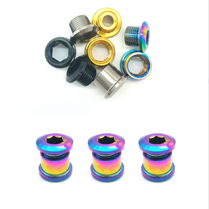 Оптовая продажа, Gr5 масляный Слик, черный, золотой, универсальный bmx <span class=keywords><strong>MTB</strong></span> велосипед, титановый комплект кривошипов, болты-болты с замком на цепочке, гайки - Product Image 5