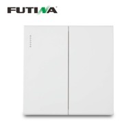 Interruptores de pared estándar de Reino Unido para el hogar, enchufe de interruptor eléctrico de luz de 86x86mm, gris, blanco, dorado, 2 entradas, 1 vía, 10a, 250v
