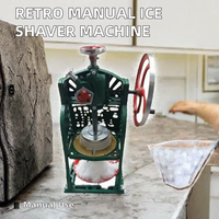 Machine à glace pilée manuelle rétro professionnelle, outil de préparation de boissons, équipement de broyage de glace en blocs pour usage domestique