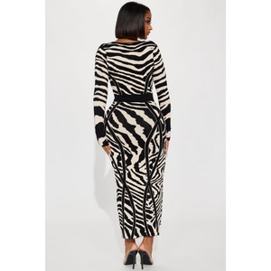 Nouvelle Robe Imprimée Sexy à Col Carré et Rayures Zébrées, Nouveau Style Tendance - Product Image 6