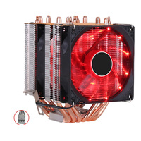 Refroidisseur cpu 6 caloducs 2 ventilateurs radiateur de refroidissement 3 broches 4 broches pour lga 1150 1155 1156 1366 2011 X79 X99 carte mère Am2 Am3Am4