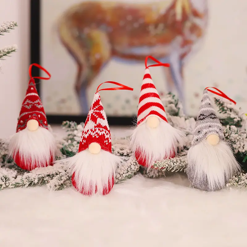 Enfeites de natal, ornamentos de pelúcia feitos à mão, fomes sueca, escandinavo, papai noel, elf, decoração de mesa, árvore de natal