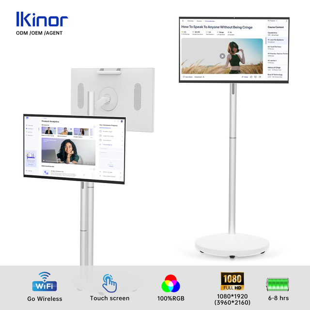 32-Inch Portable Smart TV with Full HD 1080p and 10-Point Touch Screen Display Movable LCD Monitor and Camera