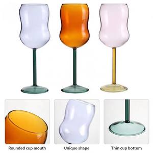 Copa de <span class=keywords><strong>vino</strong></span> tinto personalizada de tallo largo de borosilicato alto único Copa moderna hecha a mano Snw - Product Image 2