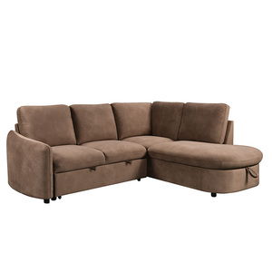 Sofá Cama Mayorista de Primera Calidad para Sala de Estar, Sofá <span class=keywords><strong>Extensible</strong></span> de Tres Plazas con Almacenamiento en el Extremo, Chaise Longue de Diseño en Forma de L - Product Image 2