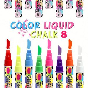 Marqueurs à craie liquide pour fenêtre en verre, tableau noir, 8 couleurs, marqueurs acryliques à base d'eau - Product Image 3