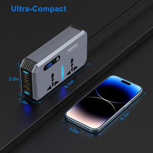 Adaptateur onduleur de puissance pour <span class=keywords><strong>camping</strong></span> extérieur 200W, <span class=keywords><strong>chargeur</strong></span> de batterie de véhicule, onduleur intelligent <span class=keywords><strong>12V</strong></span> 24V <span class=keywords><strong>DC</strong></span> vers AC 220V pour voiture - Product Image 6