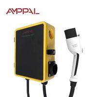 Amppal Nuevo Cargador de CA Comercial/Doméstico de 22/44kW IP54 con Ethernet/4G/WIFI, Estación de Carga EV Montada en Pared para Coche Eléctrico