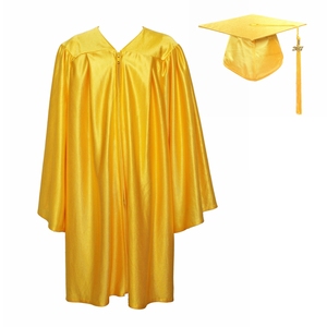 Spring Preschool Graduation Gown Set for <strong>Children</strong> Knitted Shiny 100% Polyester Graduation Cap and Gown School Event Uniform - Product Image 2