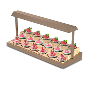 Máquina de hielo comercial de acero inoxidable con refrigeración por aire y una sola temperatura, tipo buffet/bain-marie, con mostrador y protector contra estornudos - Product Image 5