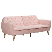 Sofá Cama de Tela Rosa Moderno de Alta Calidad, Sofá Tapizado de 3 Plazas Plegable para Sala de Estar, Hotel, Apartamento, Dormitorio
