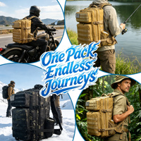 Sac à dos tactique multifonctionnel de grande capacité pour la randonnée en plein air, fermeture éclair, Oxford, robuste, durable, nylon tendance