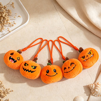Gantungan Kunci Boneka Halloween Plushies Peluche 4 Inci 10cm Mainan Gantungan Kunci Labu untuk Dekorasi Halloween