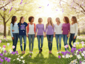 Maglietta per la Giornata Internazionale della Donna, design arcobaleno viola, abbigliamento viola per celebrare le donne, t-shirt casual a girocollo a maniche corte - Product Image 2