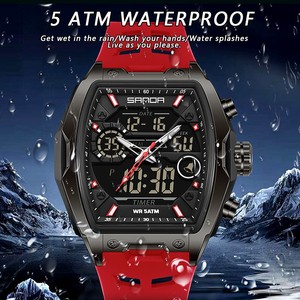 Reloj Deportivo Digital SANDA 6235, Reloj de Pulsera con Caja Tonneau y Pantalla Dual, Reloj Moderno Multifuncional a Prueba de Agua con Alarma - Product Image 5