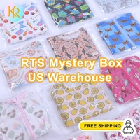 Boîte mystère de vêtements pour tout-petits à imprimés aléatoires, en stock, expédition gratuite depuis l'entrepôt KR US, lot de tenues mixtes à manches courtes pour enfants