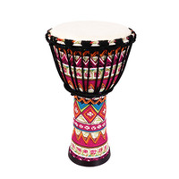 Juguete Musical Educativo para Niños, Tambor Africano Grande de 8 Pulgadas, Cuero PVC con Patrones Coloridos, 20.5x40cm, 0.85kg, Venta Caliente 2023