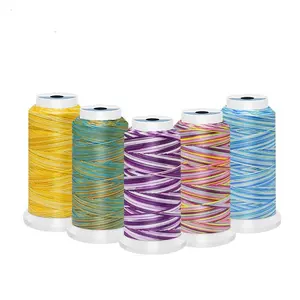 Wholesale Sustainable Environmental Polyester Bag Thread Rainbow Sewing Thread