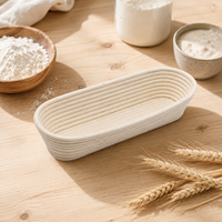 Panier à levain ovale en rotin naturel, design artisanal pour le levain et la pâtisserie