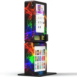 Zhongda Customized Wrap Automatic Digital Touch Screen Wall Mounted Vending Machine +Base with ID Age Verification Card Reader