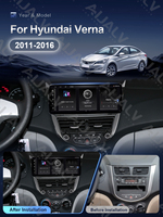 Ensemble radio écran large 12,3 pouces pour HYUNDAI I-25 Accent Solaris Verna 2010-2016 LHD/RHD, cadre de navigation automobile Android noir UV avec câblage