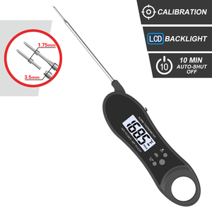 Termómetro digital para carne de doble sonda, termómetro de lectura instantánea para alimentos con luz negra LCD como termómetro de cocina para cocina, sin revi - Product Image 4