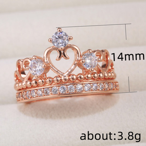 Set di Anelli Classici a Corona per Donne, Gioielli per Coppie di Sposi - Product Image 6