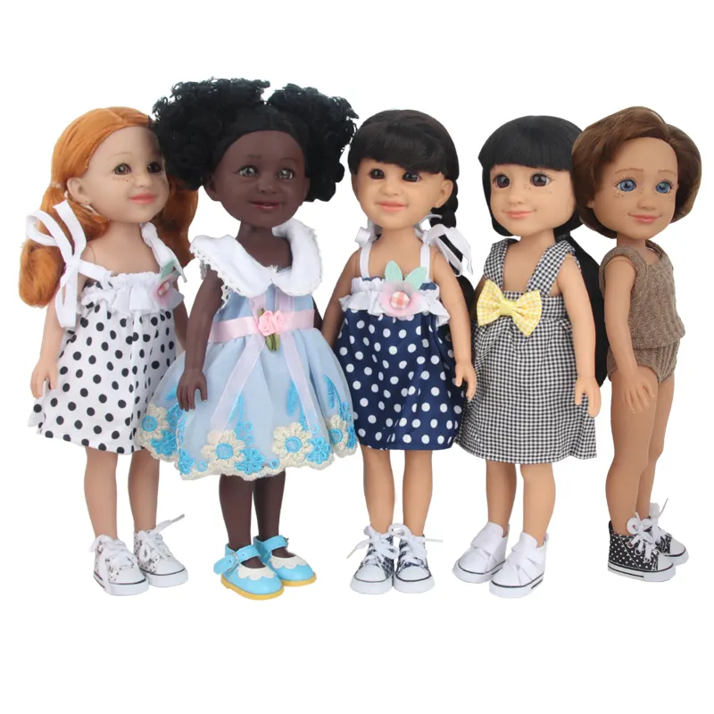 Cute 14'' Vinyl Doll Lifelike Full Vinyl Pretend Play Toys 14 inch Dolls Boy Girl