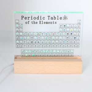 Modelo de tabla periódica con base de madera ligera para educación química y decoración de escritorio - Product Image 2