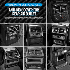 Accesorios de Fibra de Carbono para Automóviles <span class=keywords><strong>Audi</strong></span> A3 A4 A5 A6 S3 S4 S5 S6 RS3 RS4 RS5 RS6 Q3 Q5 <span class=keywords><strong>RSQ3</strong></span> Q5, Modificación <span class=keywords><strong>Interior</strong></span>, Rejilla de Ventilación Trasera - Product Image 2