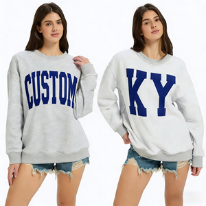 Vente en gros de vêtements d'automne-hiver grande taille pour femmes Y2k mode vintage pour filles sweat-shirt réversible à col rond fabricant - Product Image 1