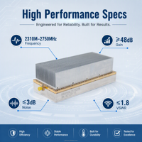 Module amplificateur de puissance personnalisable 13W-100W avec dissipateur thermique 2310-2750MHz, gain 48dB, amplificateur de signal RF pour télécommande sans fil