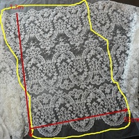 Tissu en dentelle maille ivoire avec sequins floraux et perles pour robes de mariée, voiles et accessoires DIY