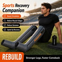 Masseur de jambes à compression d'air sans fil pour bureau et salle de sport, bottes de récupération à 6 chambres, contrôle tactile sans fil, charge rapide Type-C, usage familial