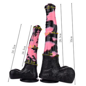 YOCY 35cm Godemiché réaliste en forme de <span class=keywords><strong>cheval</strong></span>, Plug anal, Godemiché à ventouse, Godemiché long en silicone pour femmes lesbiennes - Product Image 2