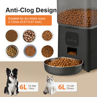 Vente en gros, achat en vrac, distributeur automatique intelligent pour animaux de compagnie 6L 2.4G WiFi, pour chiens et chats, bol en acier inoxydable 304, contrôle par application, OEM ODM, étiquette privée
