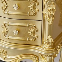 Coiffeuse de luxe de style européen en bois massif sculpté à la française avec tiroirs de rangement, ensemble de meubles de chambre
