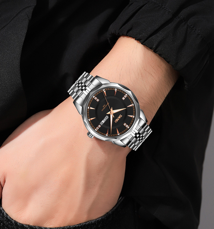 SKMEI 9268 New arrival Fashion Men watches High Quality Stainless Steel Wristwatch Mens Quartz watch