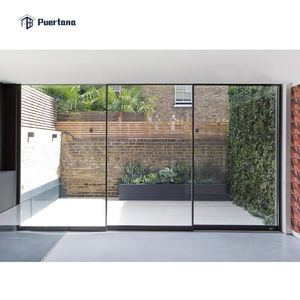 Minimalist Design Modern Villa House Large Glass Ultra Slimline Narrow Black Aluminium Slim <strong>Sliding</strong> Patio <strong>Door</strong> - Product Image 5