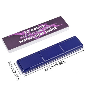 Ensemble de peinture à l'aquarelle solide avec 24 couleurs, papier aquarelle, pinceau, coffret cadeau de voyage, compatible toile et verre - Product Image 2