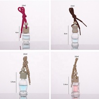 Mini bouteille désodorisant de voiture, diffuseur de parfum, d'arôme, à suspendre, avec couvercle en bambou, 10ml, 7 ml