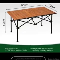 Table compacte pliable en acier au carbone pour l'extérieur, camping, pêche, pique-nique, portable, à monter sur voiture