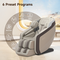 Mécanisme de massage 3D SL Track, un bouton, zéro gravité, étirement thaïlandais, chauffage corporel complet, cuir PU, portable, 6 programmes