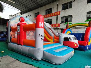 Nhà máy trẻ em bên cho thuê sân chơi lâu đài nhảy nhà bị trả lại thương mại <span class=keywords><strong>Train</strong></span> <span class=keywords><strong>Inflatable</strong></span> Bouncer lâu đài trượt Combo - Product Image 3
