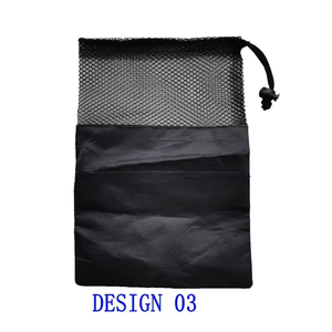 Sac de sport en polyester recyclé écologique réutilisable avec logo personnalisé, petits sacs en filet avec cordon de serrage - Product Image 5