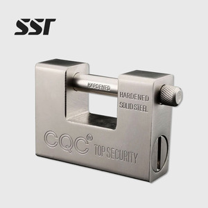 SSR HD-001 74/94mm Heavy Duty Rectangular Double Lever Locking Iron <b>Laminated</b> Finish Outdoor Keyed Padlock Protect Garage Door - Product Image 1