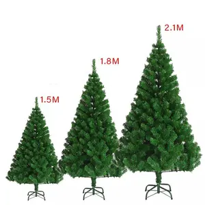 PVC yılbaşı ağacı kapalı açık tatil Metal standı Arbre De Noel Navidad ile özelleştirilmiş yeşil yapay Noel dekorasyonları