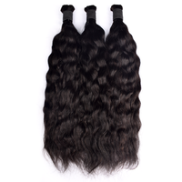 KAMA Cheveux Humains Vierges 100% en Vrac pour Tresses au Crochet Bohèmes 100g Extensions de Cheveux Naturels Non Traités pour Tressage