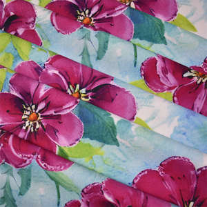 Palm Print Pastel Pink Nursery Palms Tropical Imprimé sur Pétale Signature Polyester <span class=keywords><strong>Tissu</strong></span> en mousseline de soie pour robe - Product Image 4